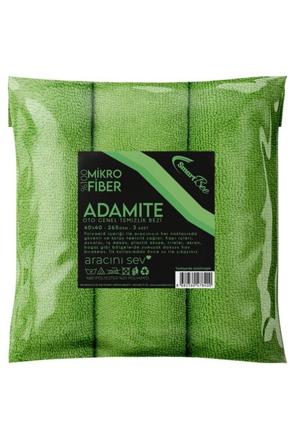 Adamıte Mikrofiber Oto Temizlik Bezi 3’lü 40×40