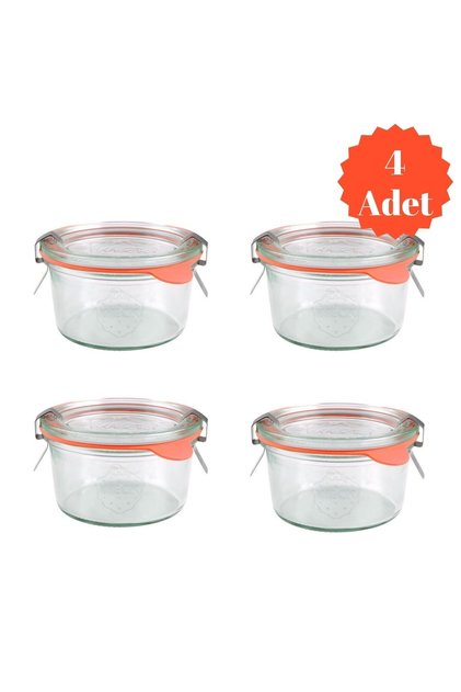 165 Ml Kısa Cam Kavanoz Seti(4 Adet)
