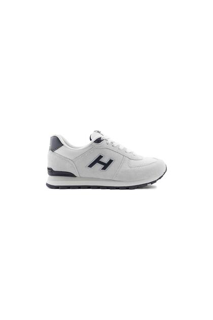 Lace-up Genuine Leather Sports Shoes White-navy blue 07 19250
