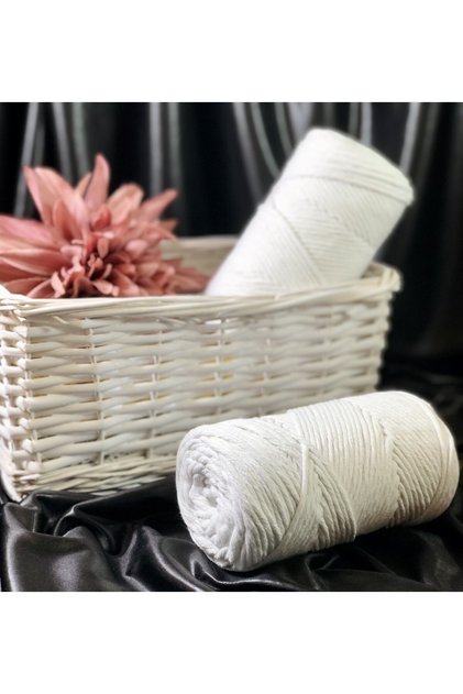 Cotton Macrame Scanning Rope - 3 Mm - White (1 Piece)