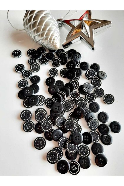 12.5 Mm Polyester Button 4 Holes Pack of 20