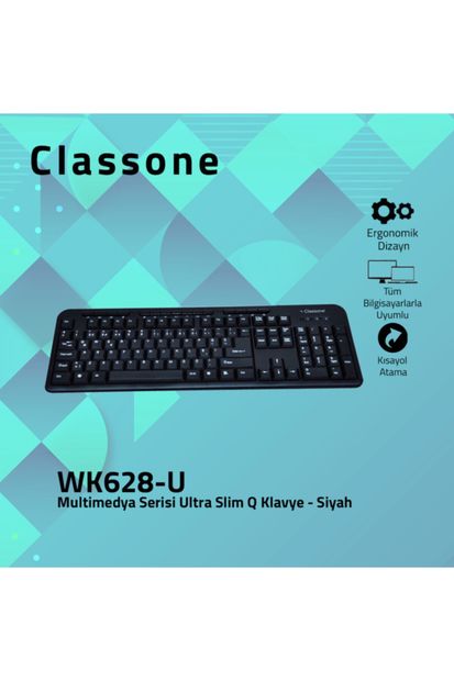 Classone Wk628u Q Usb Kablolu Multimedya Ultra Slim Klavye - S - 2
