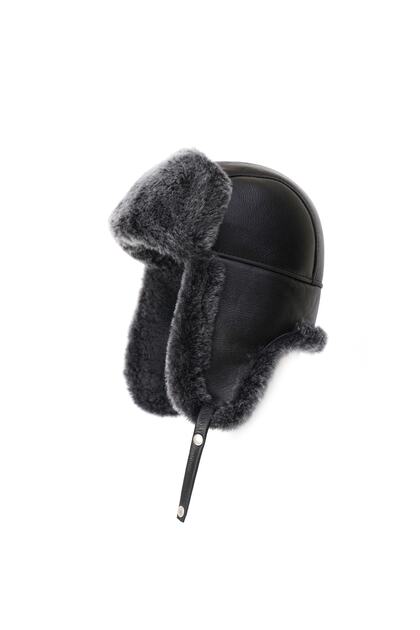 Mumcu's Leather Deri Kürklü Unisex Pilot Şapkası - Ushanka
