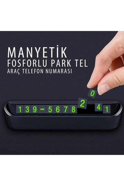 Araç Torpido Üstü Aç Kapa Telefon Numaratör Manyetik Fosforlu
