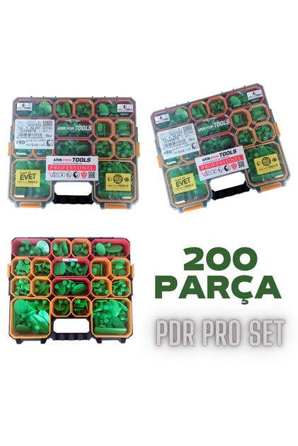 200 Parça Profosyonel Pdr Tools Dent Set Boyasız Göçük Onarım