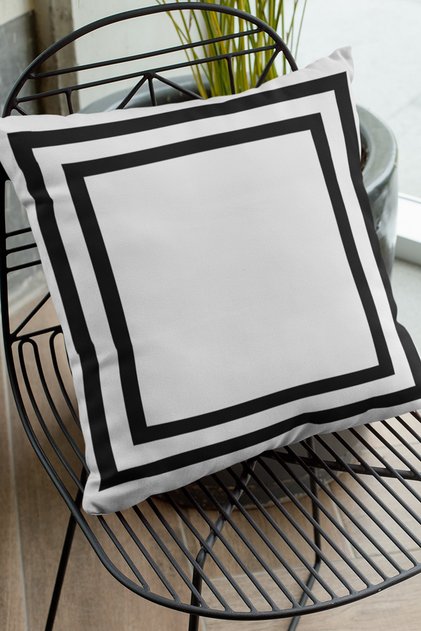 43x43cm Thai Feather Woven Premium Fabric Double Sided Throw Pillow Pillow Case Modern Framed Krl321