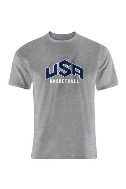 Men's Gray Usa Basketball Tshirt