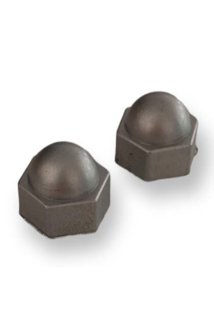 Steel Door Pull Handle Screw Nut Cover Silver Color - 2 Pieces - Plastic