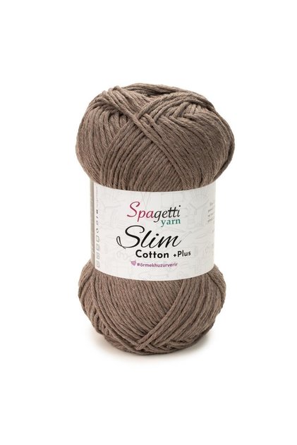 Slim Cotton Plus Dark Beige Hand Knitting Yarn