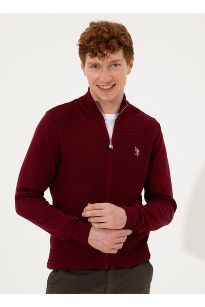 Red Men's Cardigan Gunner-bsk22