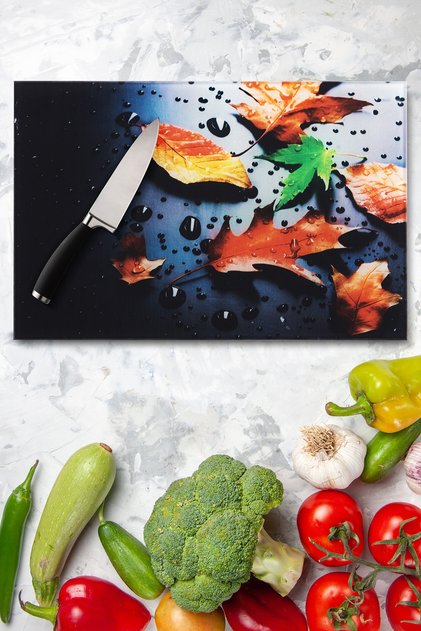 Autumn Patterned Cutting Board and Presentation Tray