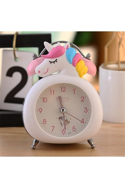 Dekoratif Masa Üstü Unicorn Çalar Saat Hediyelik Masa Saati