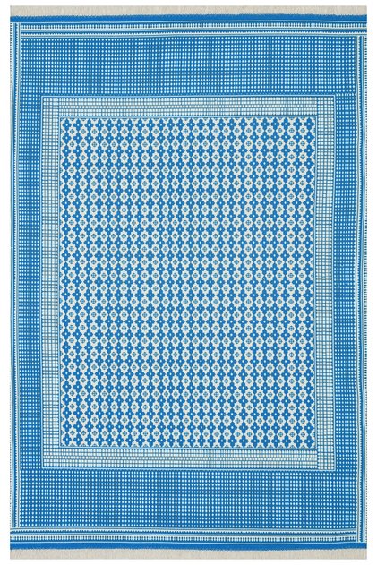 Bahama Multicolored Authentic Blue and White Patterned Rug 303