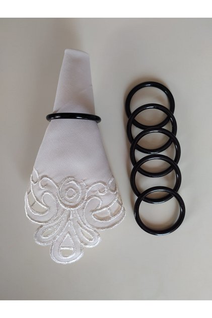 Black 6-Piece Modern Ring Napkin Ring Napkin Holder Napkin Ring Gift Dowry Tableware Presentation