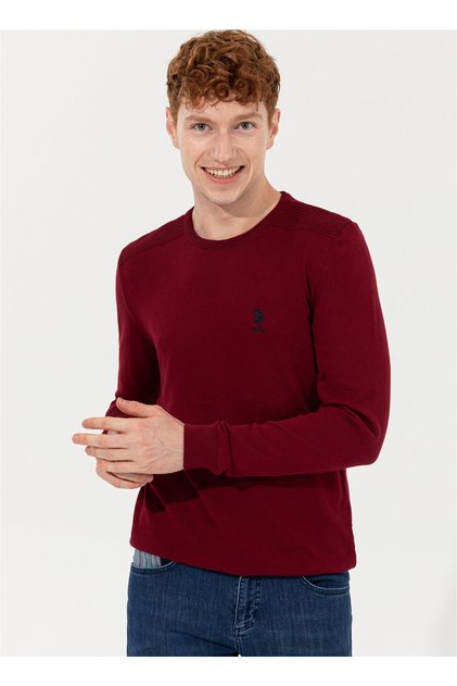 Crew Neck Red Men's Sweater Td01-bsk22
