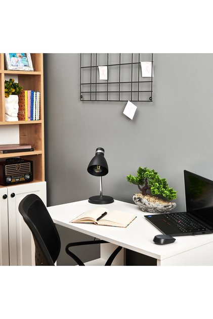 Nisa Luce Modern Krom Spiralli Masa Lambası - Siyah