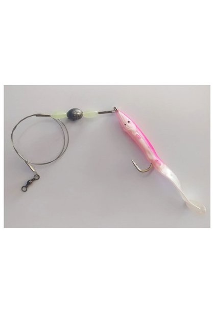 Levrek Lüfer Avcısı (3 ADET) Çelik Telli Silikon Balık Pembe 11 Cm