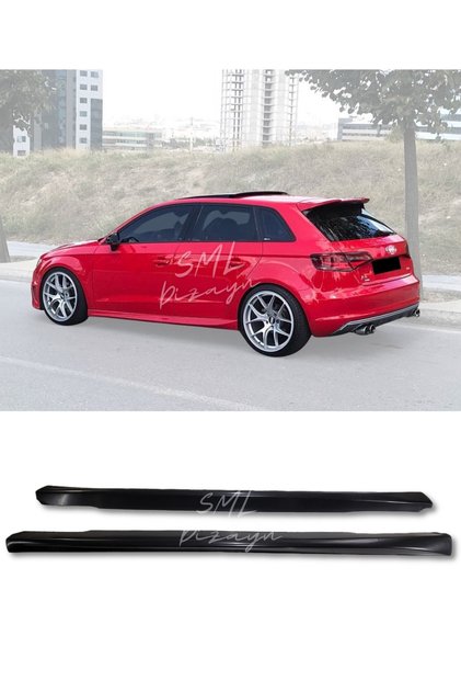 Audi A3 Hatchback-sportback Yan Marşpiyel 2013-2016 (PLASTİK) Boyasız Audi A3 Yan-marşbiyel-ek