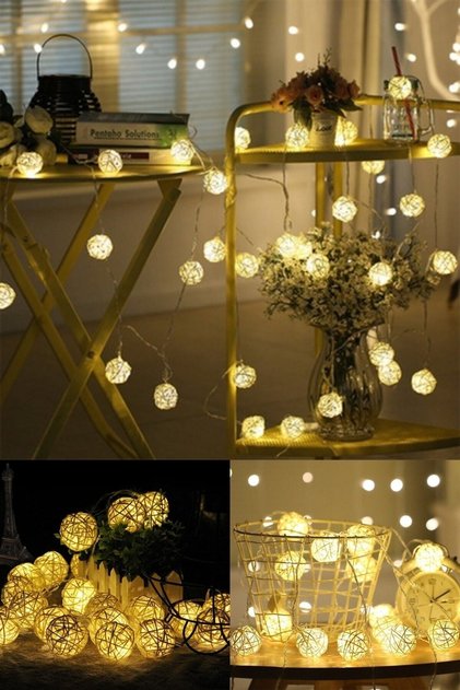® Dekoratif Görünümlü Rattan Model Süs Led Şerit Aydınlatma (10lu)