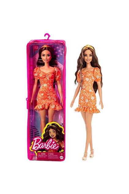Barbie Fashionistas Büyüleyici Parti Bebekleri Turuncu Elbiseli