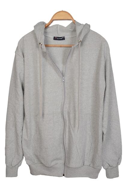 Unisex Hooded Zipper Pocket Thin Combed Cotton Basic School Sweatshirt Cardigan