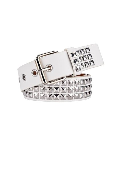 Metallica Style Belt with Pyramid Studs and Cowboy Buckle
