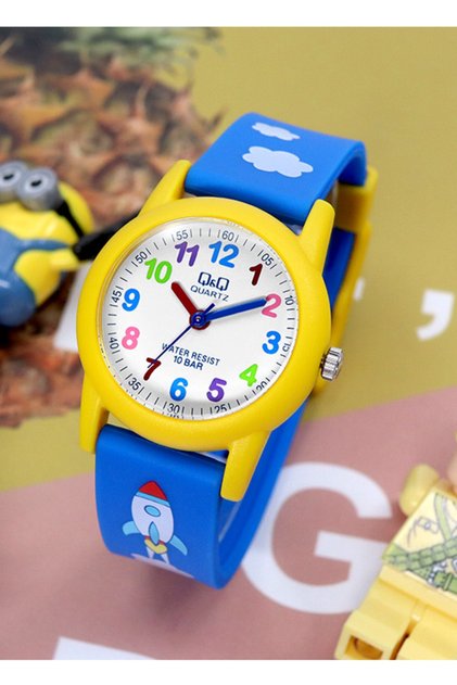 10 Atm Waterproof Blue Girl-Boy Wristwatch