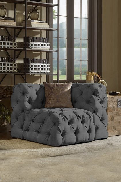 Angolo Luxury Handmade Özel Tasarım Chester Berjer Tekli Koltuk