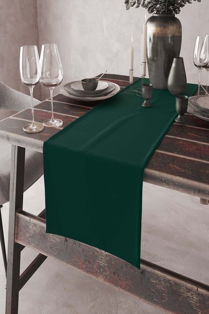 Emerald Green Single Color Plain Runner Tablecloth Premium Woven Fabric Plain 40x140cm Rnr018