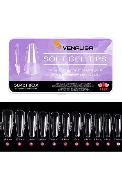 Soft Gel Tips Yeni Nesil Protez Tırnak Jel Tips 504 Adet Komple Mat