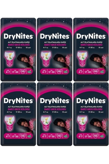 Drynites Kız Gece Emici Külodu 4-7 Yaş 60 Adet