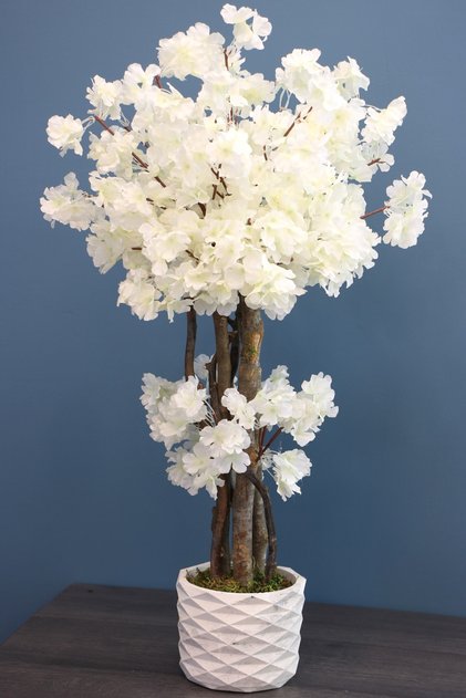 Yapay Küçük Japon Bahar Dalı Ağacı 80 Cm Beyaz