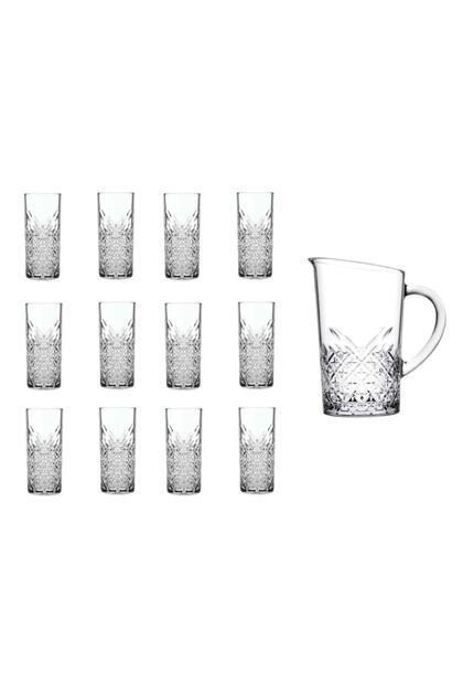 White Glass and Jug Set 13 Pieces Pb420326-3