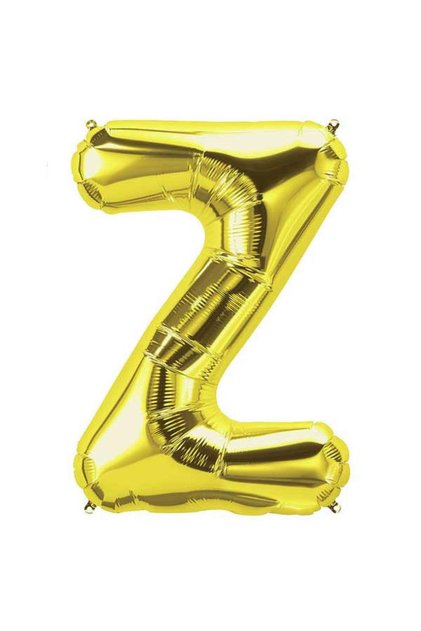 40 cm Gold Small Size Yellow Foil Balloon 16" Inch Gold Letter Z