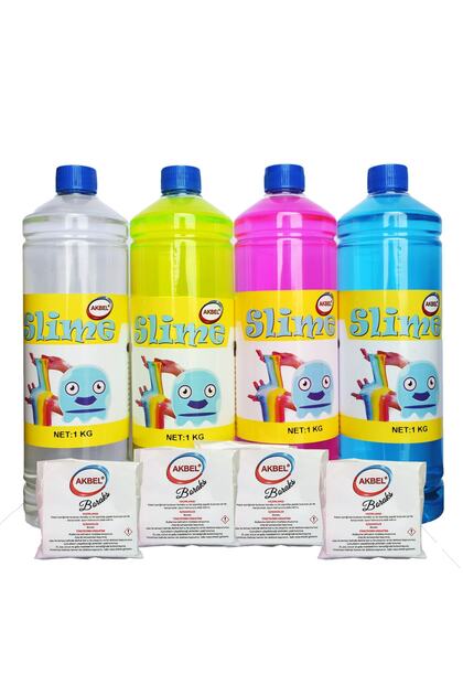 Get Lock Akbel Slime Oyun Jeli Seti 4 Renk 4x1 Kg + Boraks