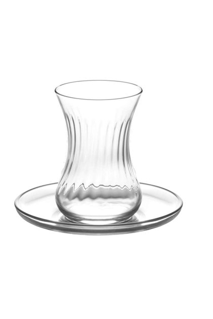Demet Optical Tea Set Set - 12 Pcs. Tea Cup Saucer Set