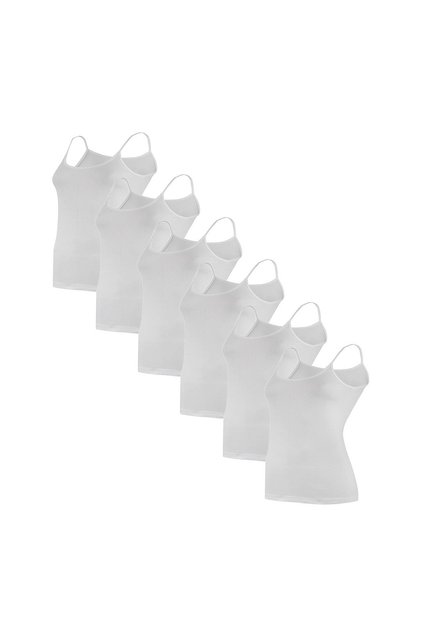 Yıldız Women 6 Pack Ribbed Rope Strap Undershirt