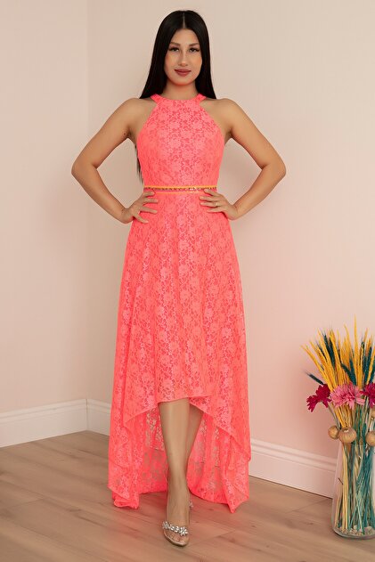 knee length dresses for ladies Ladivine CM331 Prom Dress - Neon Orange main image 1
