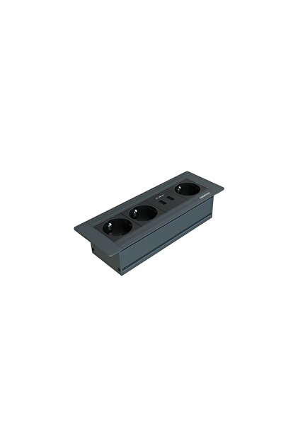 ® Flat-line Kapaksız Gömme Masaüstü Priz Kutusu Usb-a - Antrasit