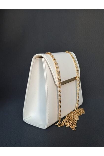 Women's White Hand and Shoulder Bag