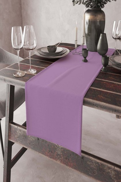 Lilac Single Color Plain Runner Table Cloth Premium Woven Fabric Plain 40x140cm Rnr013