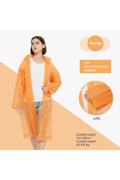 Marlux Unisex Eva Raincoat Orange Sports Raincoat Mrc-801
