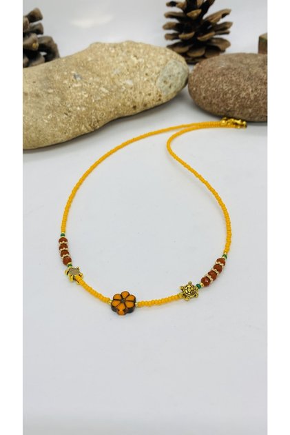 Handmade Ethnic Authentic Hippie Bohemian Czech Glass Flower Necklace