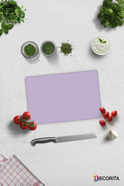 Solid Color - Lilac | Glass Cutting Board - Glass Cutting Board | 20cm X 30cm