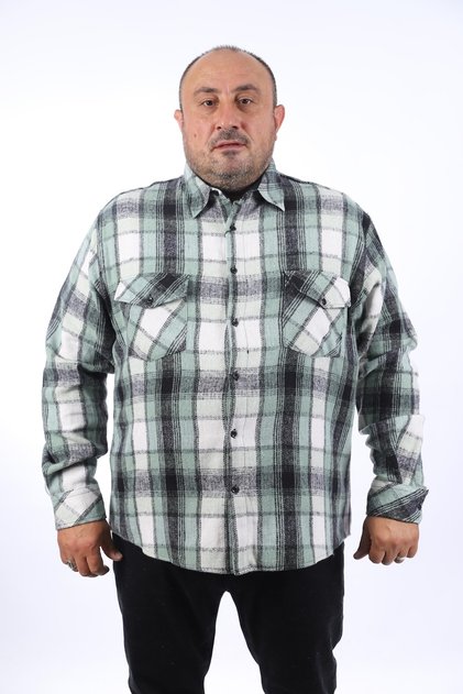 Large Size Lumberjack Double Pocket Big Plaid 22216-green