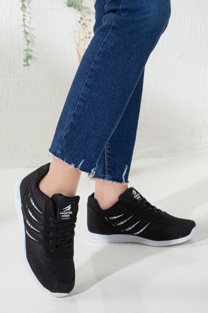 Women's Black White Comfort Sole Soft Mesh Style Daily Casual Sneaker Sports Shoes