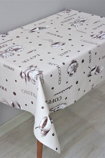 Lined PVC Erasable Oilcloth Table Top Coffee Coffee