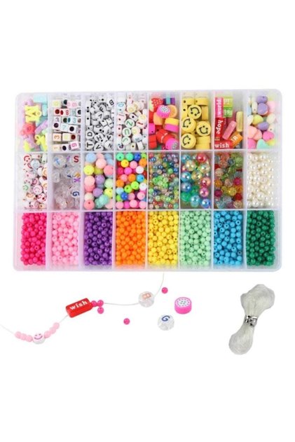 Sand Beads and Mixed Beads Jewelry Supplies in a 24-Eye Box