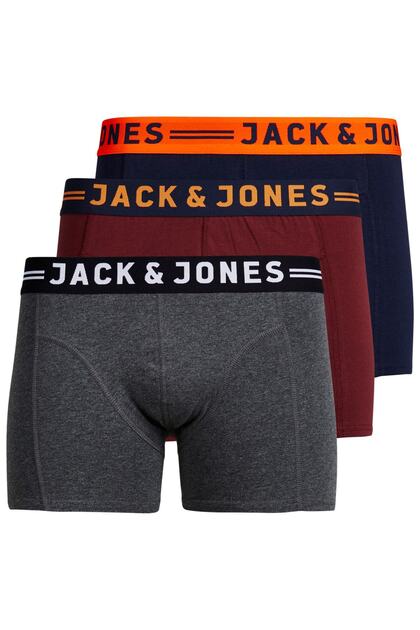 بوكسر Jaclıchfield Trunks للرجال مكون من 3 قطع 63412113943 كلاريت ريد