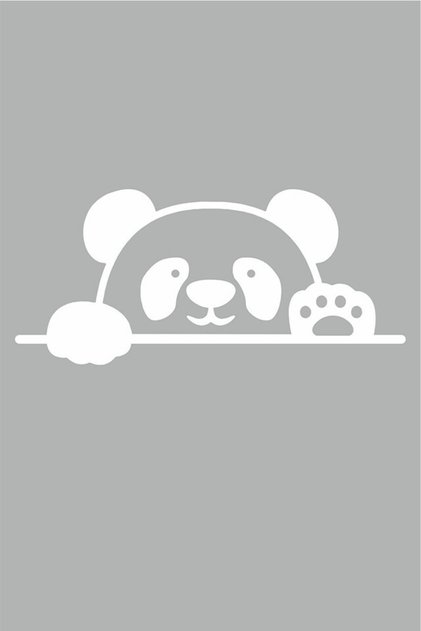 Panda Looking Through Luggage Sticker Auto Label 23cm White